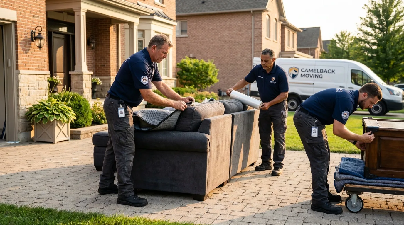 Large estate moving crew wrapping furniture in Ladson, SC
